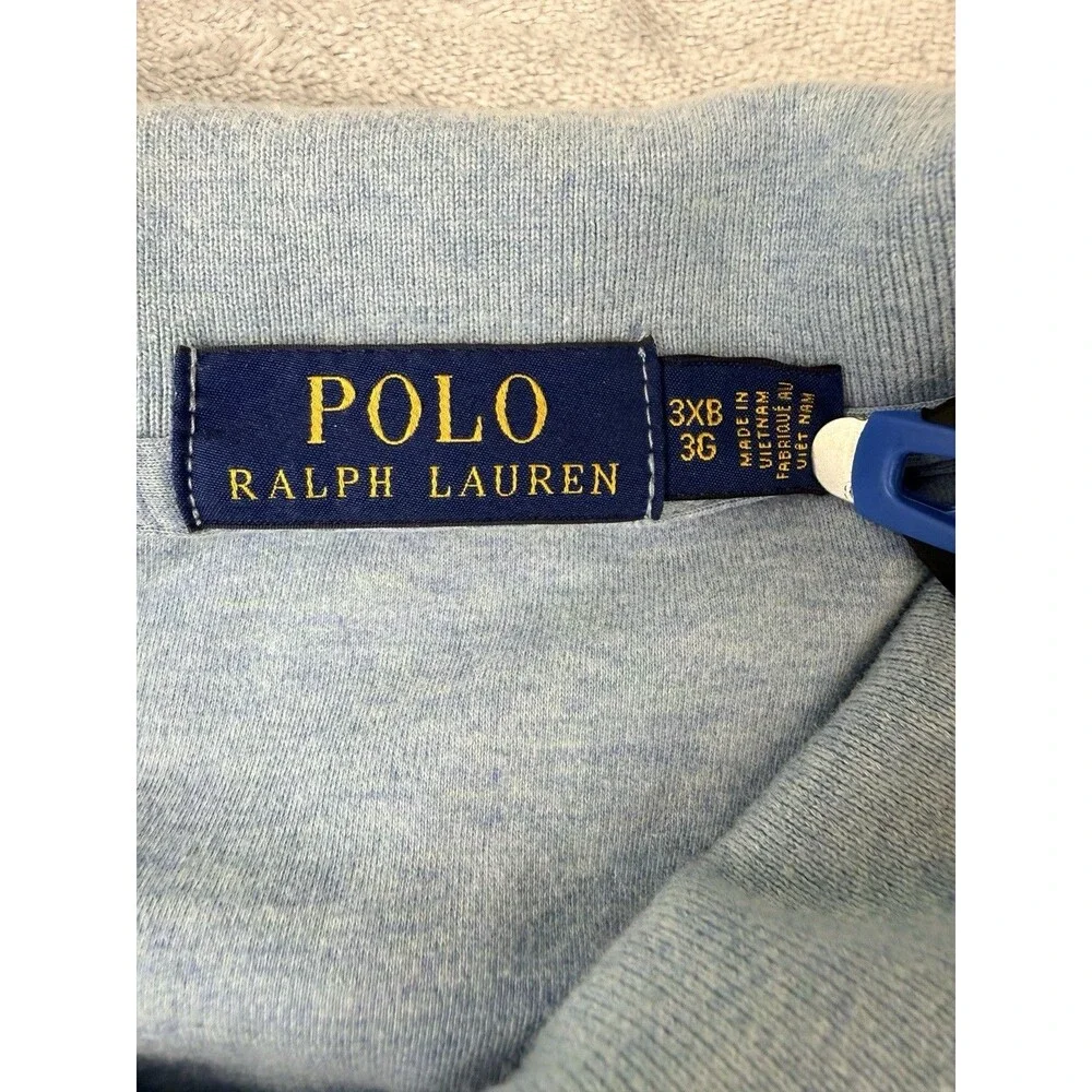 Ralph Lauren Shirt Mens 3XB Light Blue Golf Polo Flesh Pony